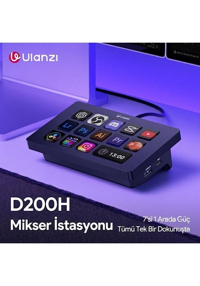 Ulanzi D200h 7 İn 1 Stream Controller Lcd Yayın Kontrol Paneli - A044