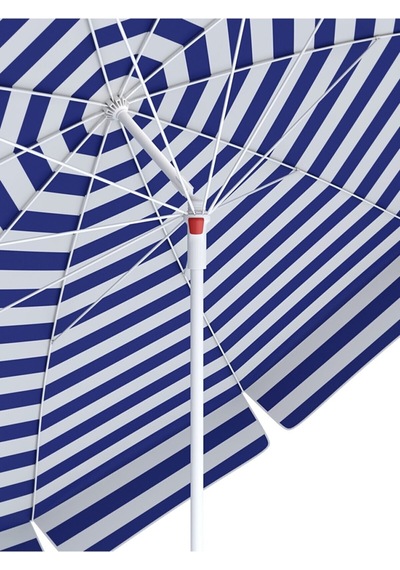 Tevalli Parasols 180ø Polyester Plaj Şemsiye - Mavi Beyaz Mavi - Beyaz