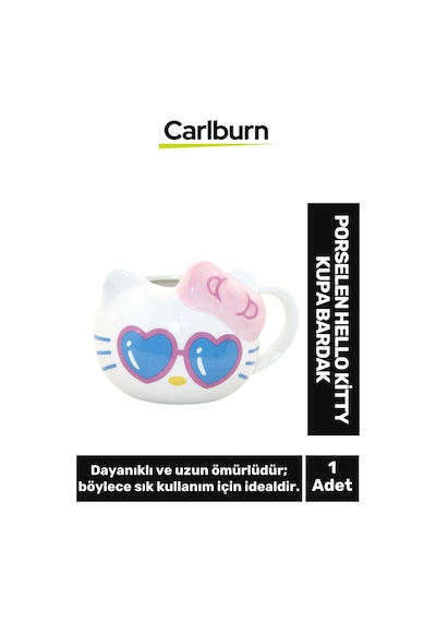 Özel Tasarım Dekoratif Şık Hediyelik Sevgili Eş Dost Arkadaş Porselen Hello Kitty Kupa Bardak Çok Renkli