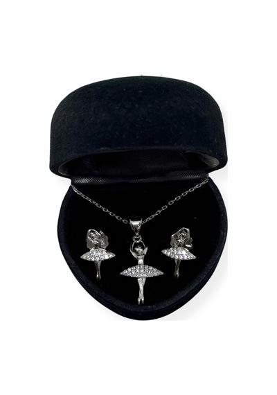 Oya Silver Zirkon Taşlı Balerin Gümüş Set&takım
