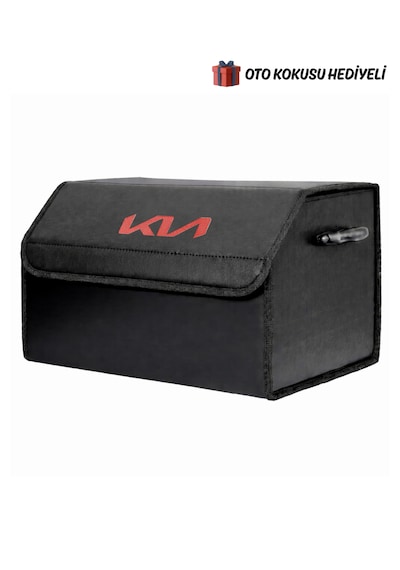 Kia Marka Logolu Oto Bagaj Organizer Çanta Oto Bagaj Çantası 2 Bölmeli Suni Deri Boyutlar : 48 Cm X 31 Cm X 29 Cm