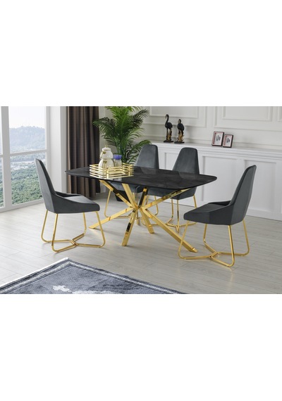 Çapraz High Gloss Yemek Masası 90 160 Cm 001