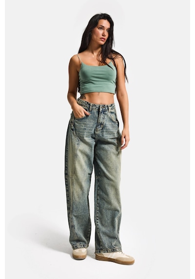 it's basic Kadın T.kot Rengi 4w5-85 Barrel Fit Cep Detaylı %100 Koton Tasarım Denim Jean