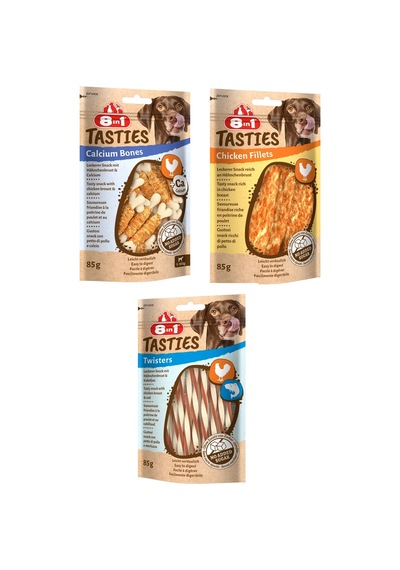8in1 Tasties 3 Çeşit Karma Köpek Ödülü 85 Gr. X 3 Adet