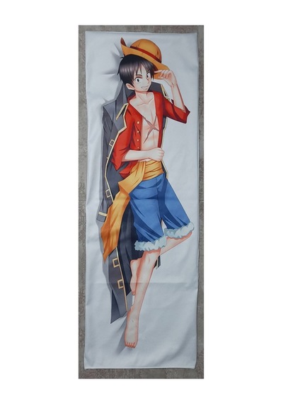 Anime One Piece - Monke D. Luffy Desenli Sarılma Yastığı Hugging Pillow Kılıfı Çok Renkli