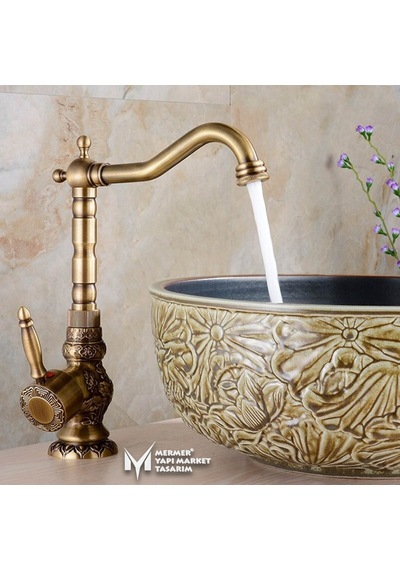 Antik İşlemeli Çanak Lavabo Bataryası
