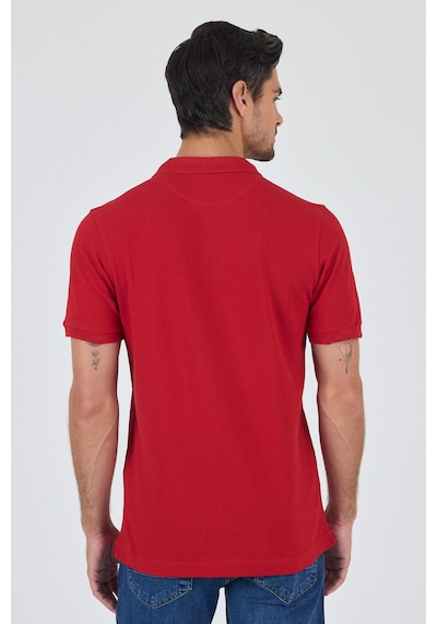 Açık Kırmızı Polo Yaka Kısa Kol Cepsiz Slim Fit Classic Pamuklu Tişört 1011250177 Açık Kırmızı