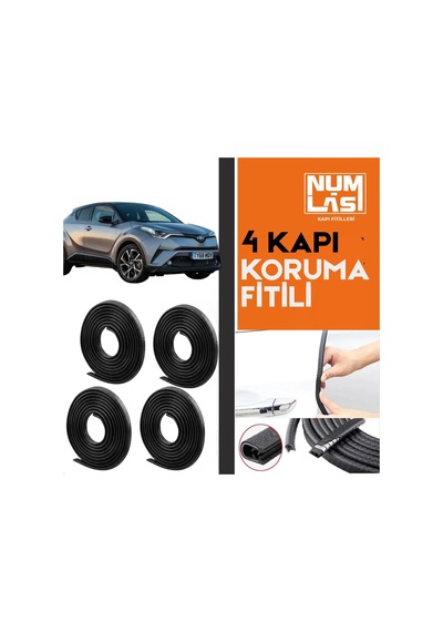 Toyota C-hr 2016-2019 4 Kapı Koruma Fitili Siyah Renk Numlas-a Kalite-nm2399