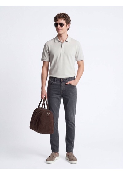 Kip Koyu Yeşil Slim Fit Denim Pamuk Karışımlı Pantolon
