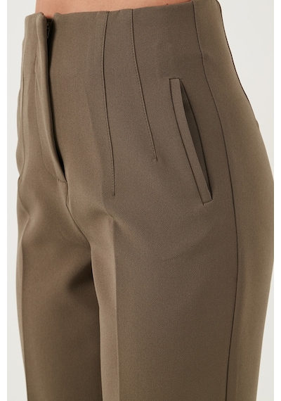 Lela Regular Fit Yüksel Bel Düz Paça Havuç Bayan Pantolon 68350109 Haki