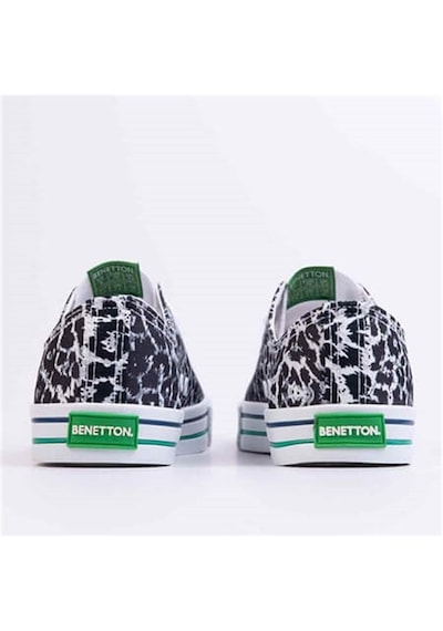 United Colors Of Benetton BENETTON KADIN ABRAS SİYAH-BEYAZ SNEAKER BN-30179 Beyaz - Siyah