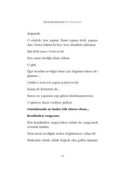 Hayy Kitap Zeus Kabadayı Sevseydi Gitmezdi