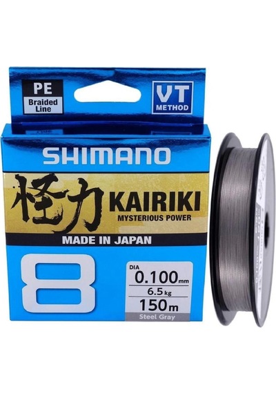 Shimano Kairiki 8 Stell Gray Gri 0,19mm 150 Mt İp Misina - Standart