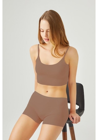 Cottonill Basic Lazer Kesim Dikişsiz Kadın Boxer Külot 3'lü Paket - 2 Çok Renkli 3