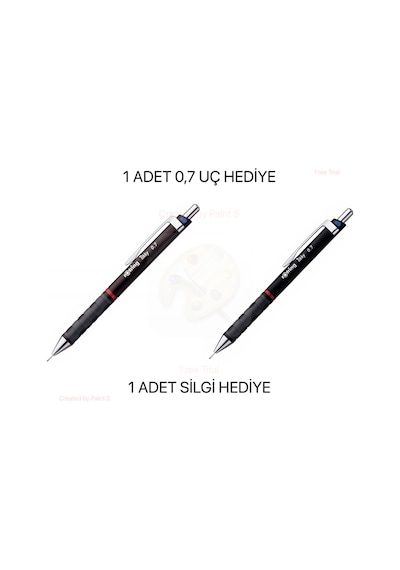 Versatil Tikky 0,7 Uçlu Kalem Bordo Siyah 2 Adet Set / 0,7 Uç Ve Silgi Çok Renkli