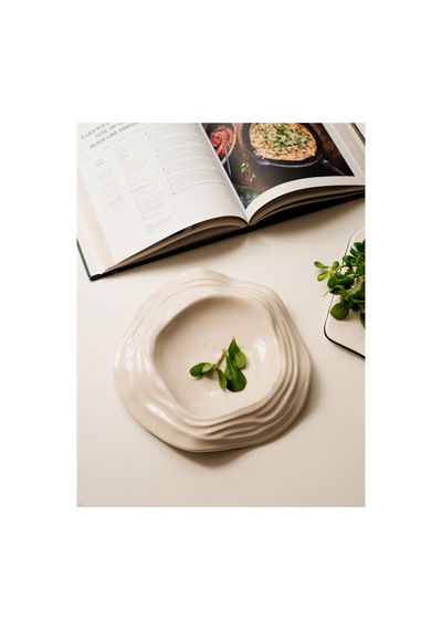 X Duygu Batum Momento Line Bowl Servis Sunum Tabağı Ekru - 923712323 Ekru