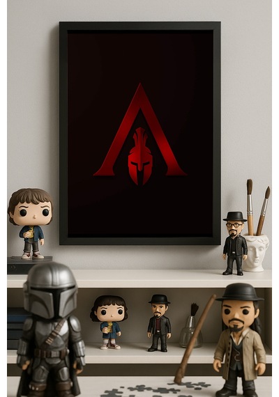 Assassin's Creed Siyah Ahşap Çerçeveli Poster, Dekoratif Oyun Duvar Tablosu