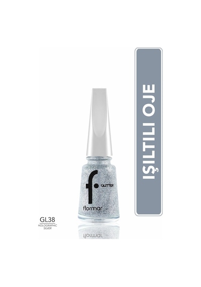 Flormar Glitter Yarı Transparan Parlak Bitişli Simli Oje GL38
