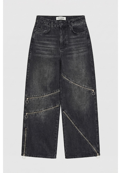 Itsbasic Kadın Koyu Füme 2s6-1 Süper Baggy Fit Fermuar Detaylı Özel Tasarım Denim Jean Itsbasic Kadın Koyu Füme 2s6-1 Süper Baggy Fit Fermuar Detaylı Özel Tasarım Denim Jean