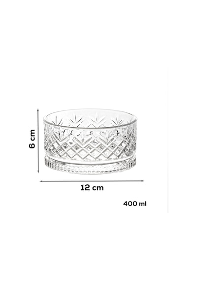 Porsima 4 Lü Kristal Cam Çerezlik Sunumluk Tek Kişilik Salata Kasesi 400 Ml