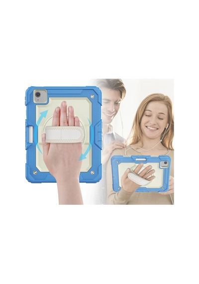 Newface - 921 - iPad Uyumlu Pro 11 2020 Kılıf Strap New Tablet Kapak - Csmo-tex - - Mavi