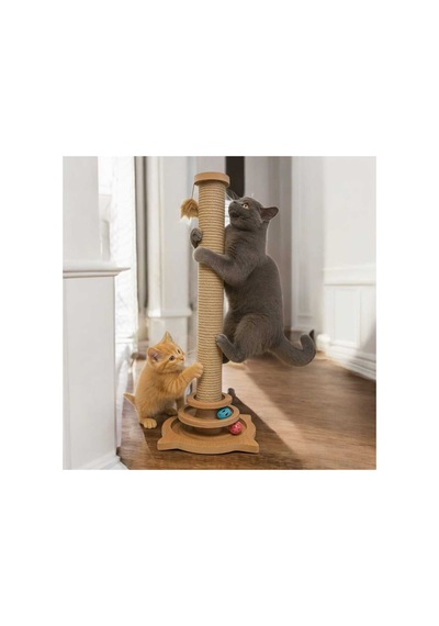Kedi Tırmalama Çubuğu Ve Oyuncağı - Dikey - 72cm