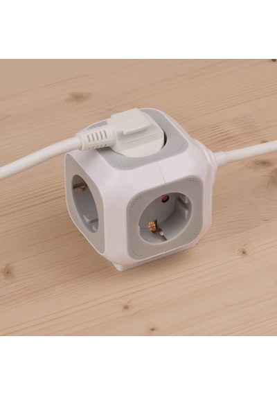 Alea-power Priz Blok/priz Küpü, 4'lü 1,4 M Kablo Ve Yüksek Temas Koruması Siyah
