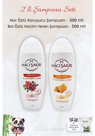 Hacı Şakir Nar 2si 1 Arada Şampuan 500 Ml, Ballı Şampuan 500 Ml Ve Rosıe