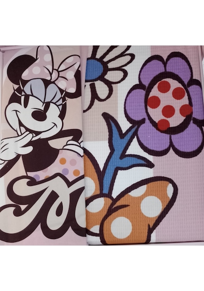 Özdilek Tek Kişilik Lastikli Çarşaf Çocuk Pike Takımı Minnie Garden Pembe