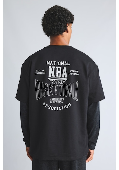 Defacto Nba Sırt Baskılı Oversize Bisiklet Yaka Sweatshirt I1552ax26wnbk81 Siyah-bk81