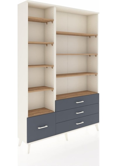 Arges Dolap 9 Raflı 4 Çekmeceli 132x30x195 Aytaşı-çam/antrasit Aytaşı
