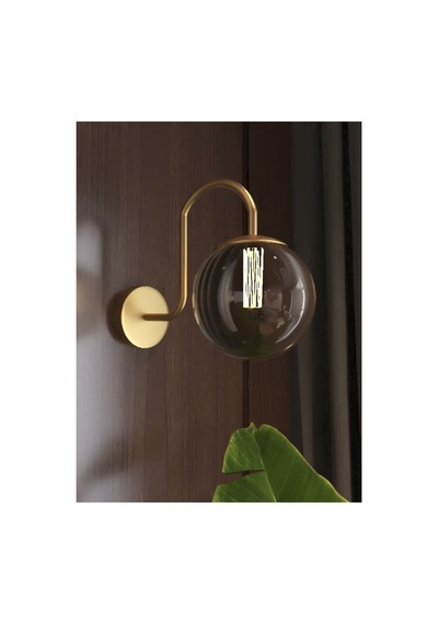 Noa Pilli Eskitme Metal Füme Cam Modern Tasarımlı Kıvrak Duvar Aplik Eskitme-füme