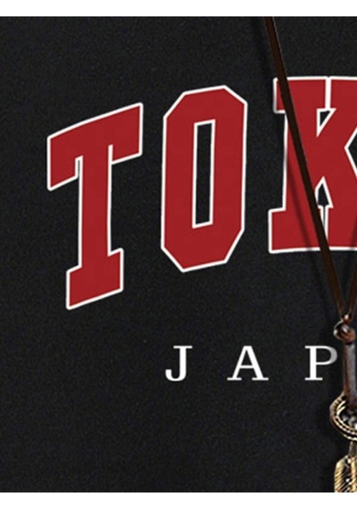 Erkek Siyah Tokyo Baskılı Oversize Sweatshirt Siyah