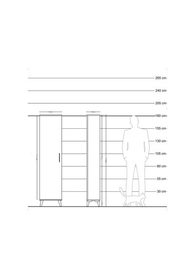 Arges Dolap Tek Raflı Tek Kapaklı Tek Askılı 44x30x182 Çam-çam Çam