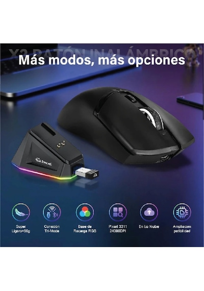 X2 Kablosuz 3 Modlu 24.000dpı Oyuncu Mouse Paw3311 Sensör Şarj Istasyon Tape Ve Skatez  Diğer