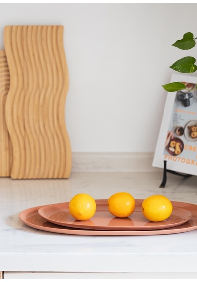The Mia Cotta Limoges Oval Servis Terracota 43x22 Cm