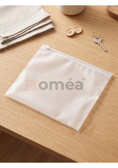 10 Lu Fermuarlı Organizer Çanta Seti 21.5x18 Cm Çok Amaçlı Makyaj, Seyahat Ve Düzenleme Çantası Şeffaf