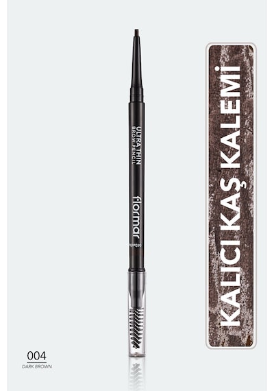 Flormar Kaş Kalemi & Fırçası - Ultra Thin Brow Pencil - 004 Dark Brown - 8690604572137