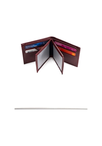Newish Polo Erkek Suni Deri Minimal Cüzdan Ve Kartlık - New414 Bordo - Lacivert
