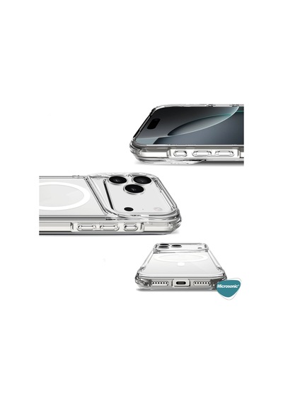 Microsonic Apple iPhone Uyumlu 17 Pro Kılıf Magsafe Trex Bumper Şeffaf -