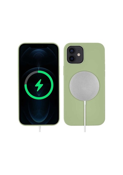 Apple Uyumlu iPhone 12 Mini Kılıf Zore Silksafe Wireless Kapak Light Green
