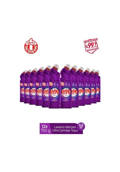 Hyper Hypo Ultra Kıvamlı Çamaşır Suyu Lavanta 12 x 750 G