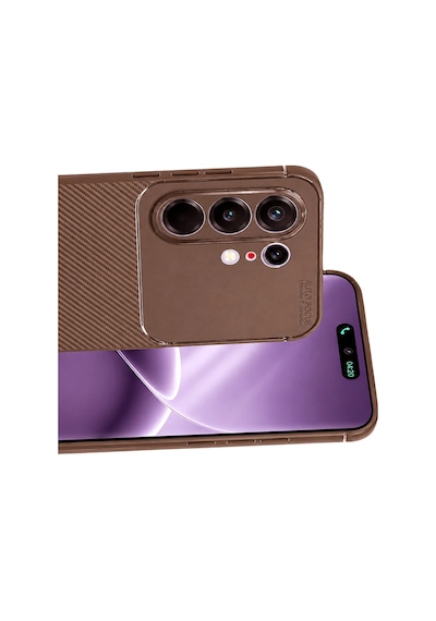 Newface - 140 - Tecno Camon 50 Pro 5g Auto Focus Karbon Kapak - Csmo-tex - - Kahverengi