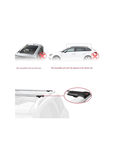 Infiniti Fx S50 2003-2008 Arası İle Uyumlu Fly Model Ara Atkı Tavan Barı Gri