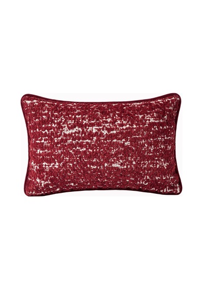 "carmine" Dokulu Kırlent Kılıfı - 30x50 - Bordo