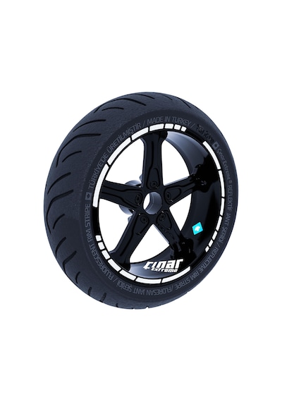 Reflektif Gri Moto GP Stili Jant Şeridi Sticker Çınar Extreme