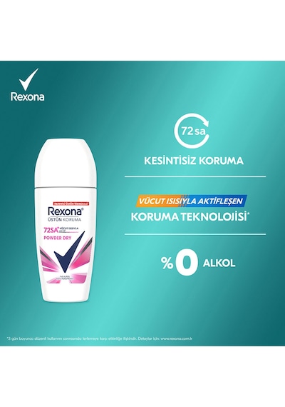 Üstün Koruma Kadın Roll On Deodorant Powder Dry 72 Saat Kesintisiz Koruma 50 Ml