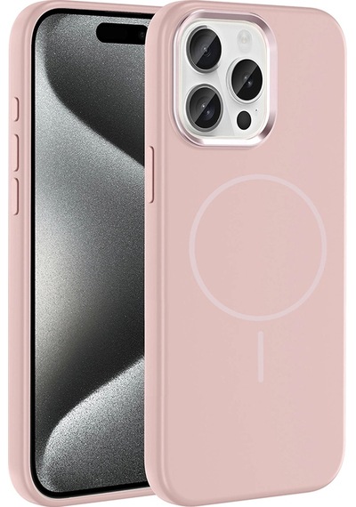 Apple Uyumlu iPhone 15 Pro Max Kılıf M-safe Şarj Özellikli Metal Kamera Çerçeveli Zore Edi Silikon Kapak