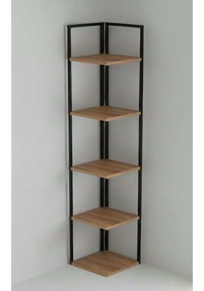 Ela 5 Raflı Metal Köşe Kitaplık Rafı Dekoratif Aksesuar Rafı 180 Cm Çam Atlaantik Çam Ela 5 Raflı Metal Köşe Kitaplık Rafı Dekoratif Aksesuar Rafı 180 Cm Çam Atlaantik Çam