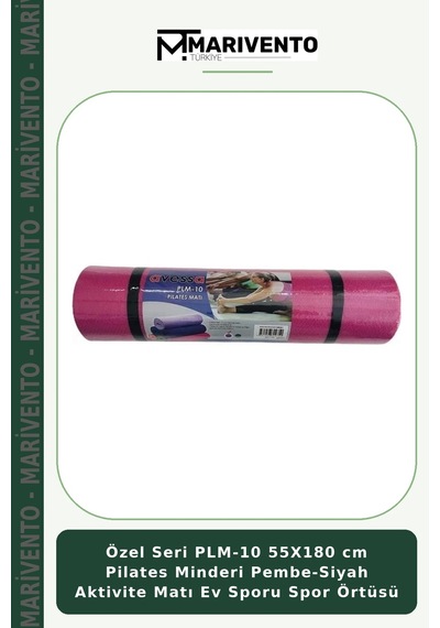 Özel Seri Plm-10 55x180 Cm Pilates Minderi Pembe-siyah Aktivite Matı Ev Sporu Spor Örtüsü Pembe - Siyah